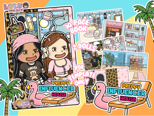 Influencer House Printable Template (Digital PDF Only)