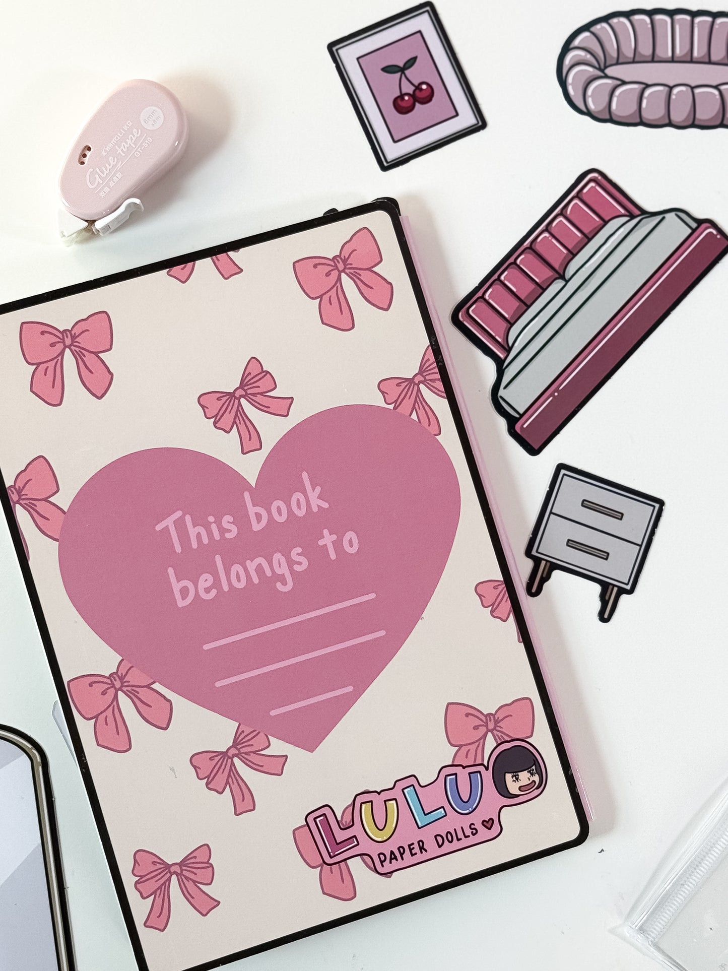 That Girl Aesthetic: Paper Doll Book Kit (Premade Book) (Dark Skin)