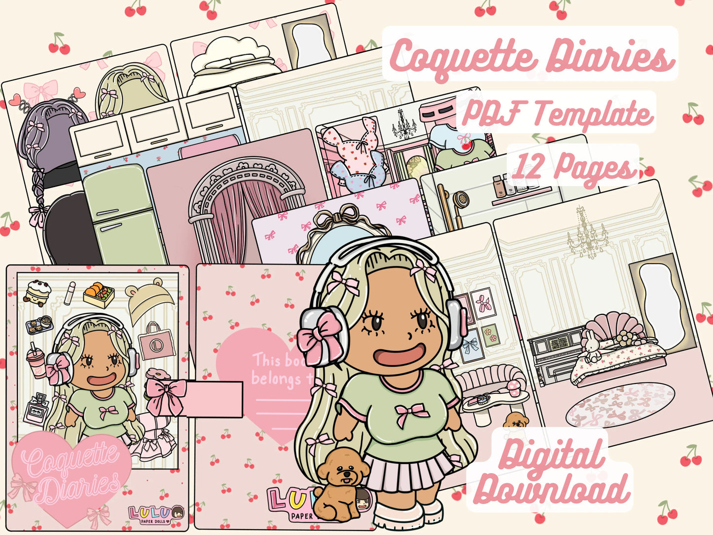 Coquette Diaries Printable Template (Digital PDF only)