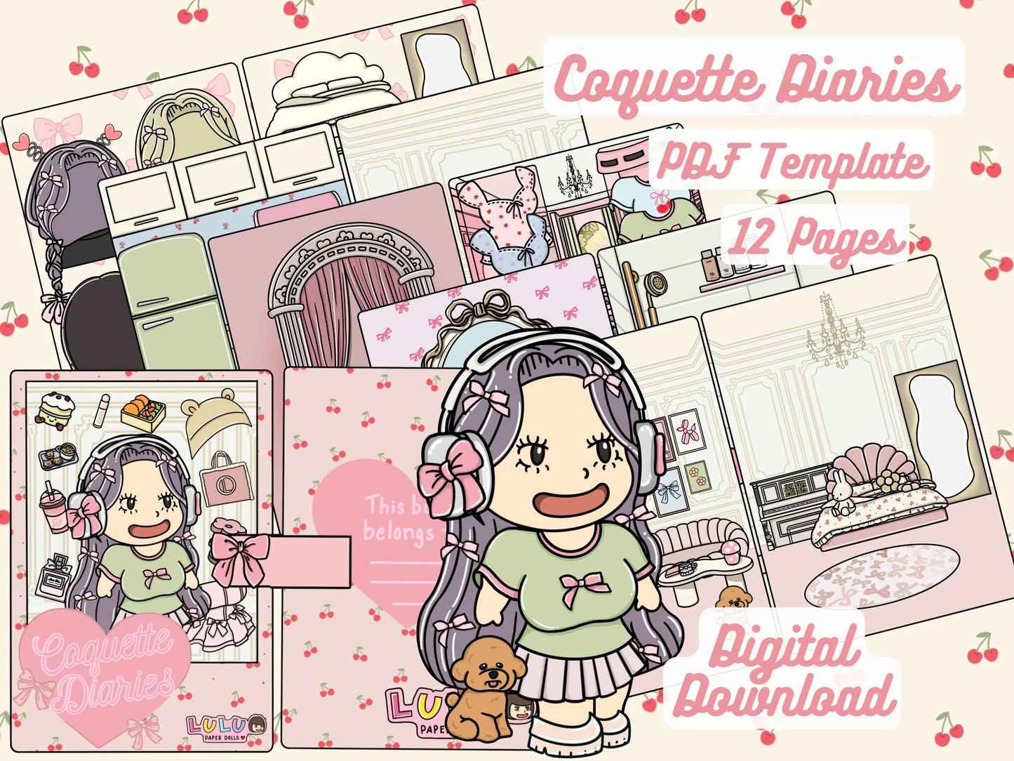 Coquette Diaries Printable Template (Digital PDF only)