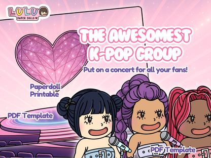 KPop Dollz Printable Template (Digital PDF Only)