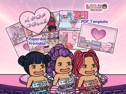 KPop Dollz Printable Template (Digital PDF Only)