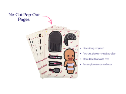 That Girl Aesthetic: Paper Doll Book Kit (Premade Book) (Tan Skin)