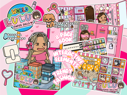 Lulu's World  Printable Template (Digital PDF Only)