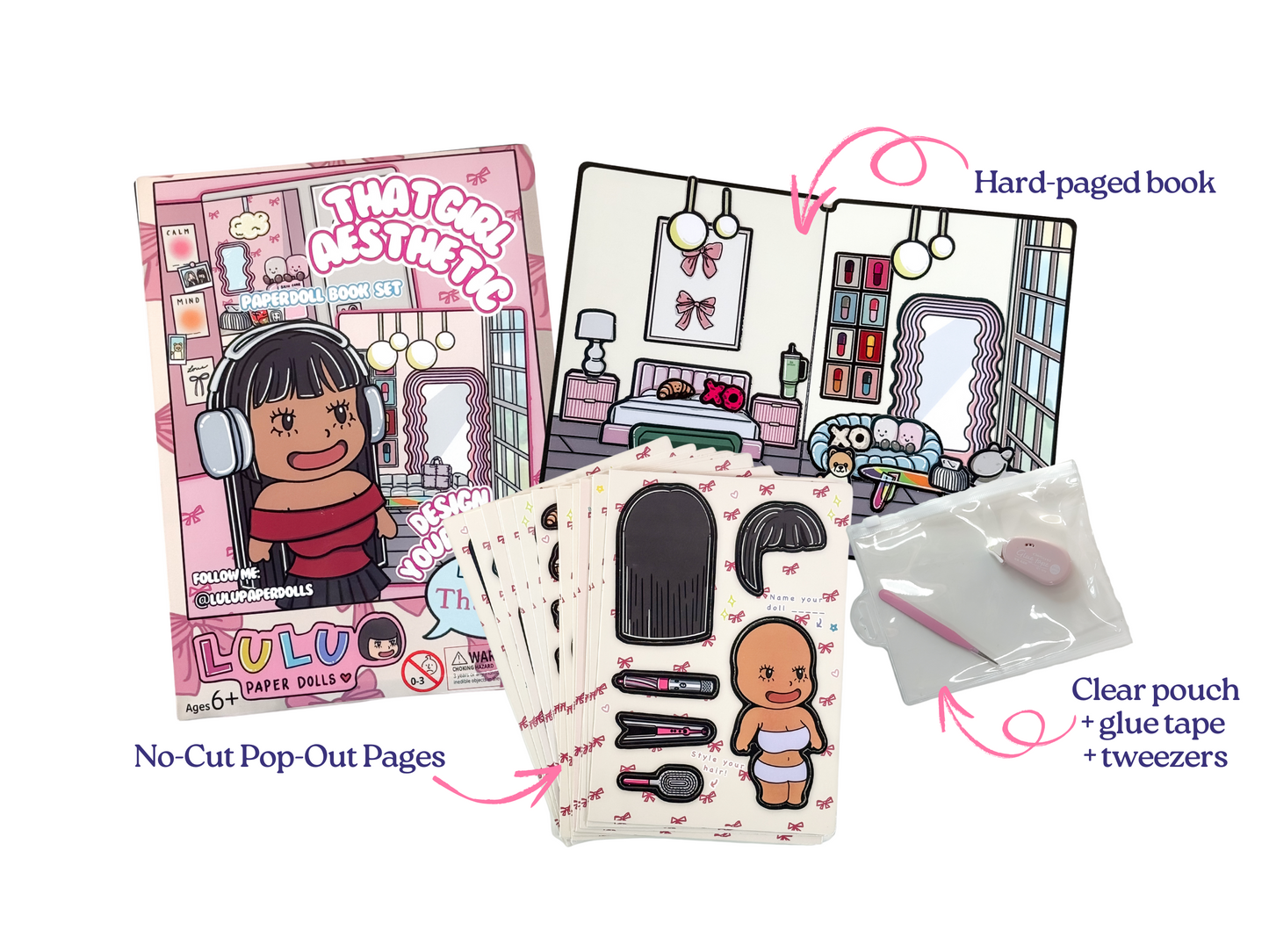 That Girl Aesthetic: Paper Doll Book Kit (Premade Book)